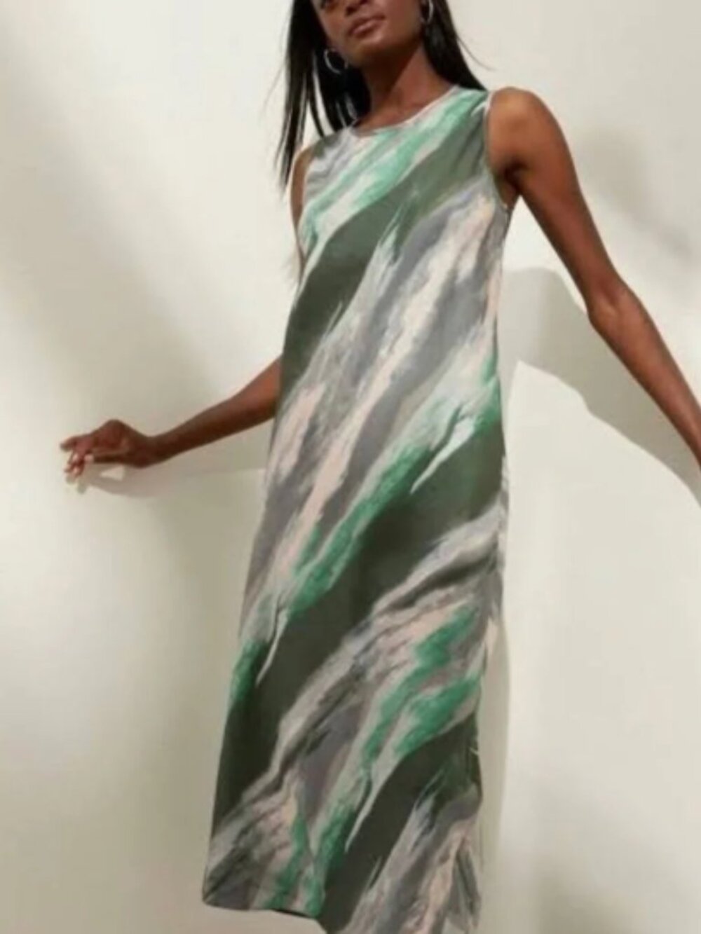 Like New. Banana Republic Watercolor Sleeveless Midi Dress. Petite XXS.
